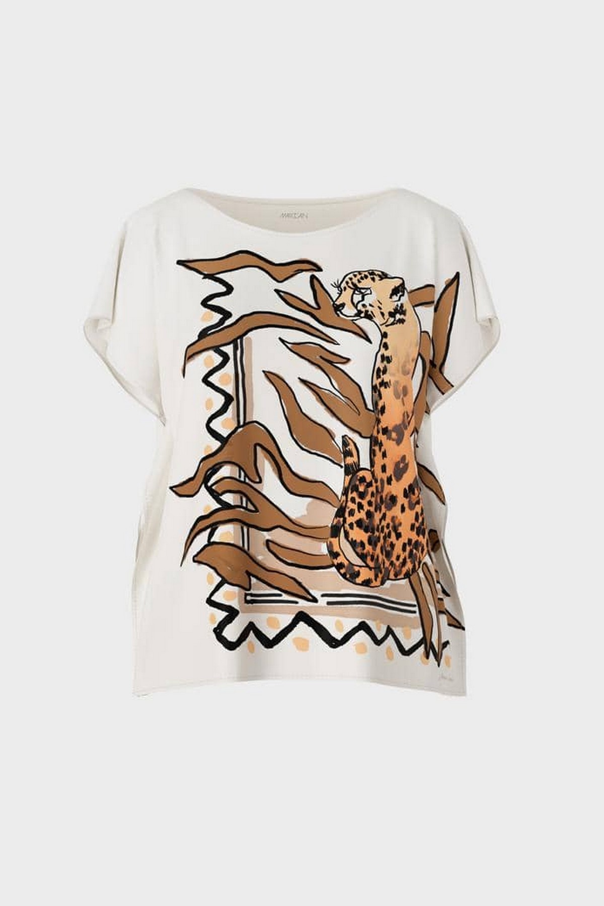 Shirtbloes print jaguar in de kleur wit print van het merk Marc Cain