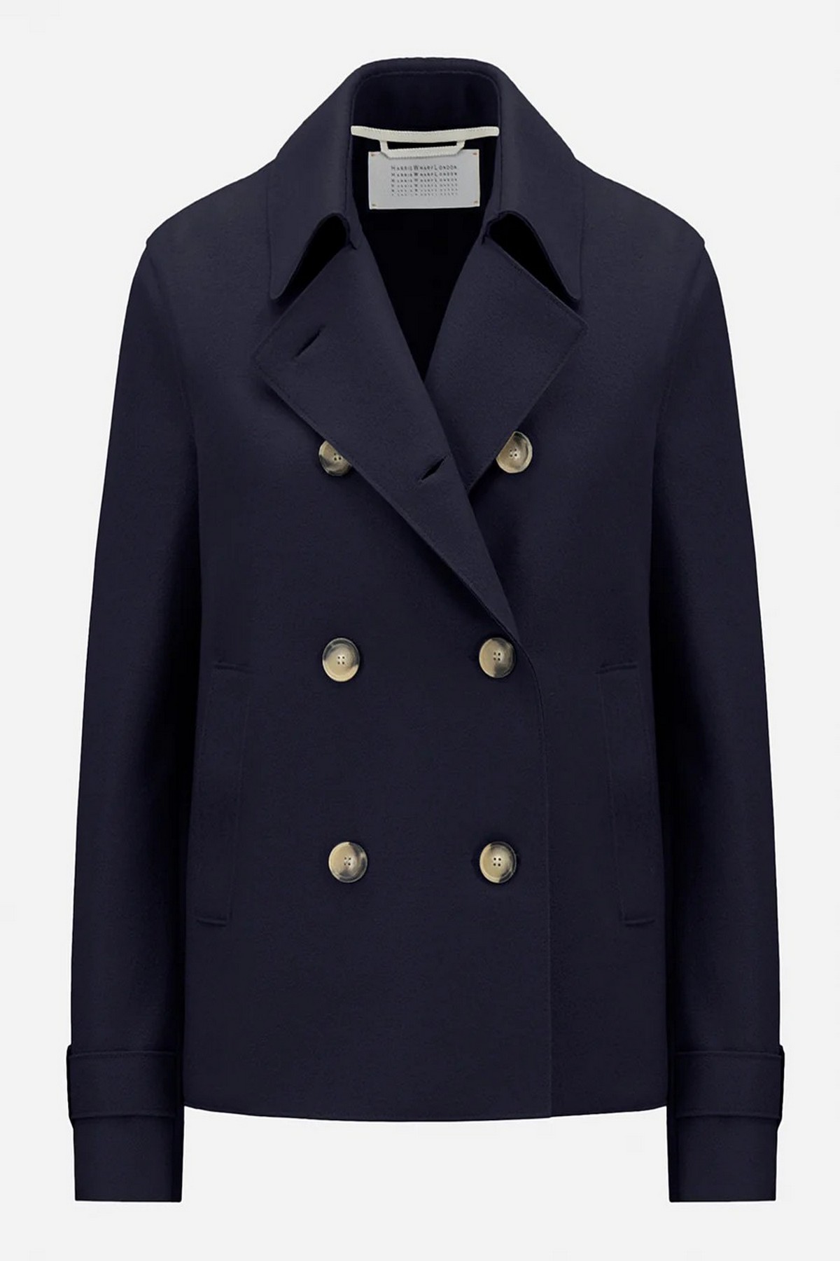 Mantel kort trenchcoat in de kleur navy blue van het merk Harris Wharf