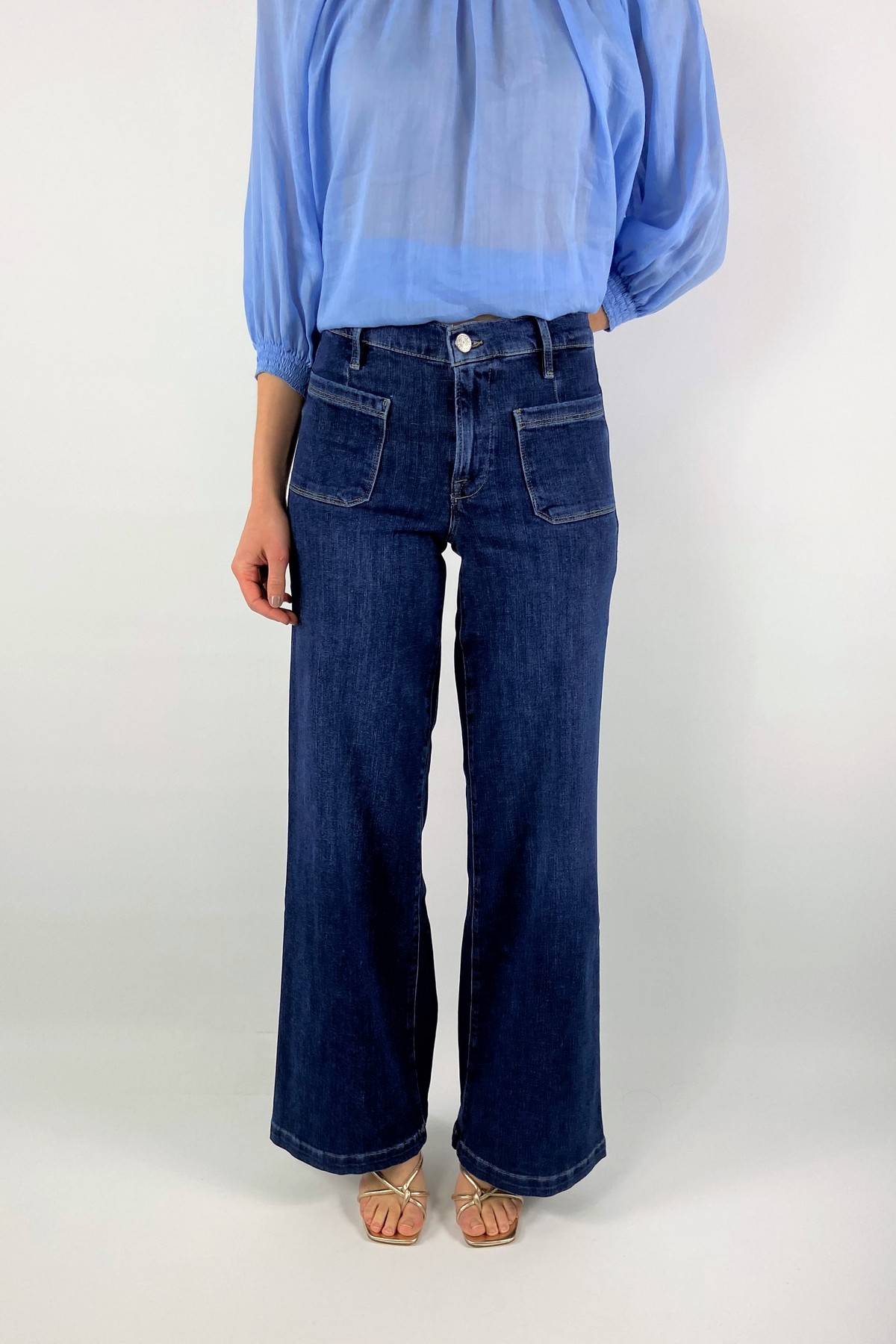 Frame -  LBWL793 - Jeans le bardot wide leg - blauw