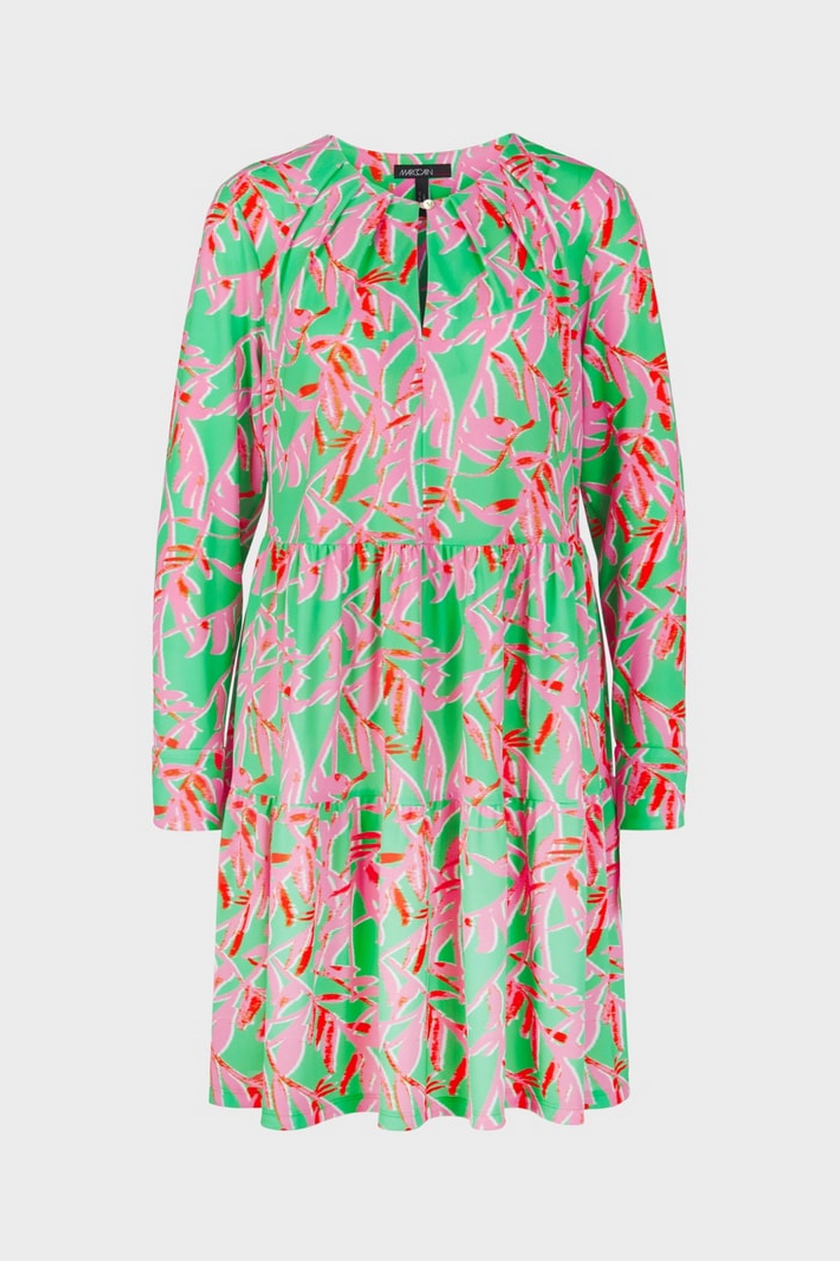 Kleed V A-lijn print in de kleur roze groen van het merk Marc Cain Collections