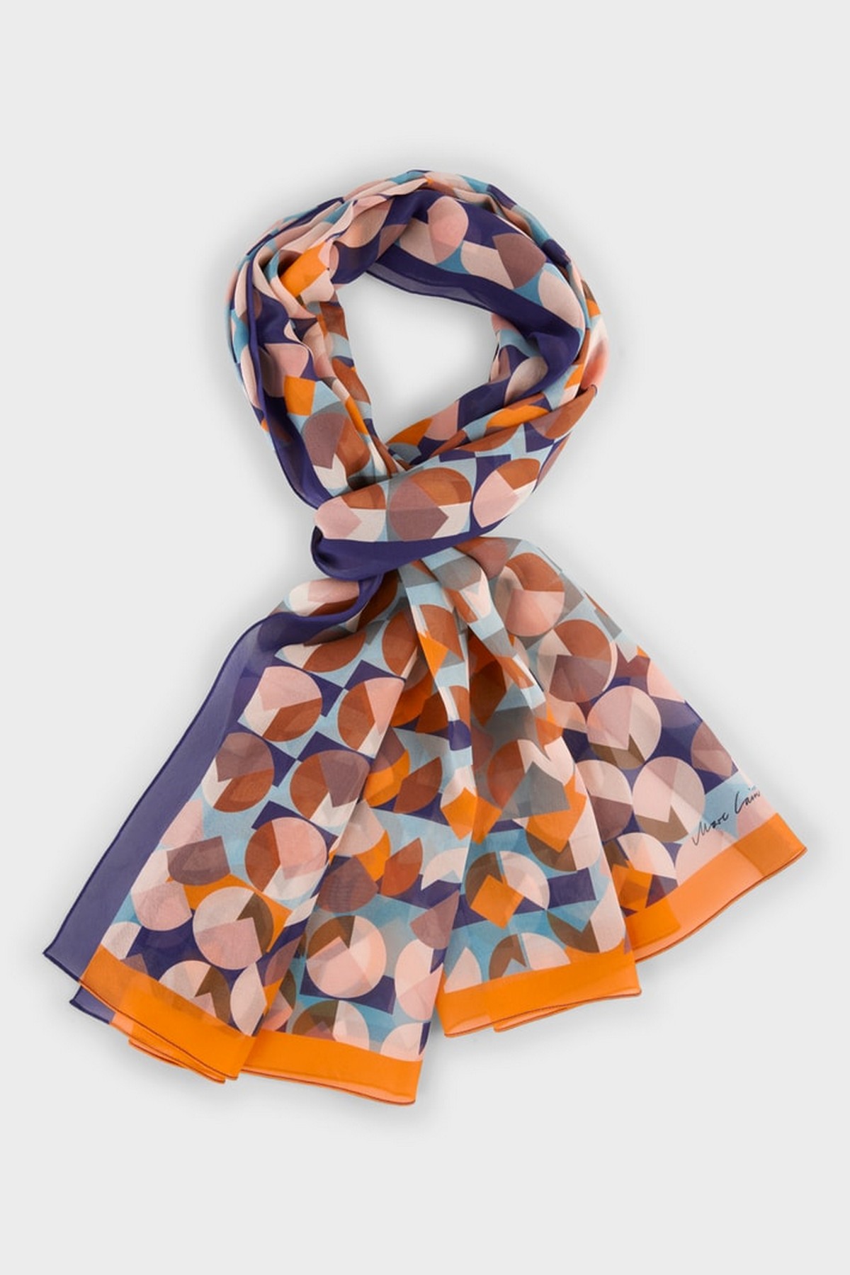 Sjaal lang zijde print in de kleur multicolor van het merk Marc Cain Collections