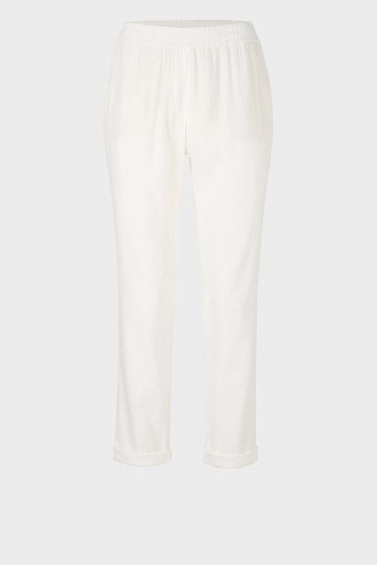 Linnen pantalon joggingband in de kleur off white van het merk Marc Cain Collections