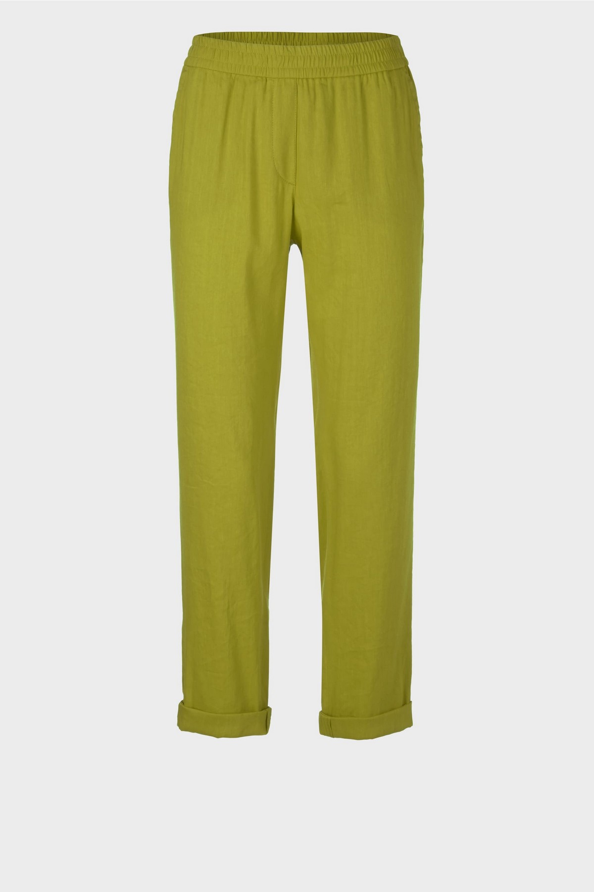 Linnen broek met joggingband in de kleur groen van het merk Marc Cain Collections