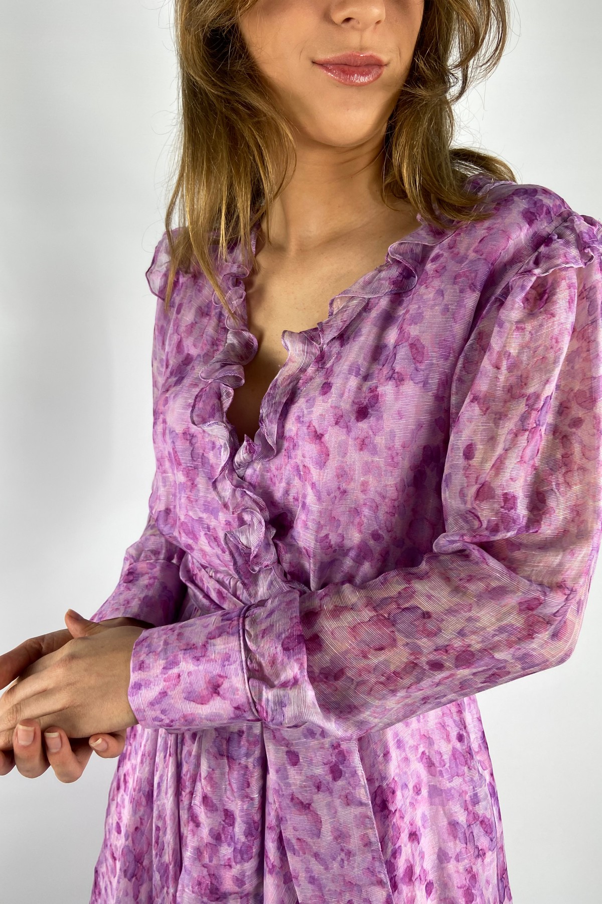 Zélaya - Jaque Dress FL8 - Kleed ruffles kort lila garden