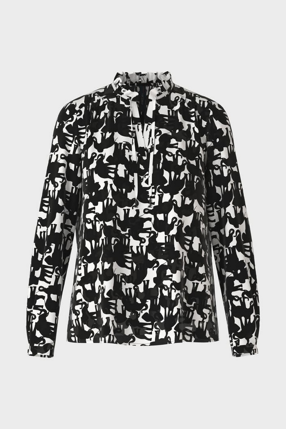 Shirtbloes elephant print in de kleur zwart wit van het merk Marc Cain Collections