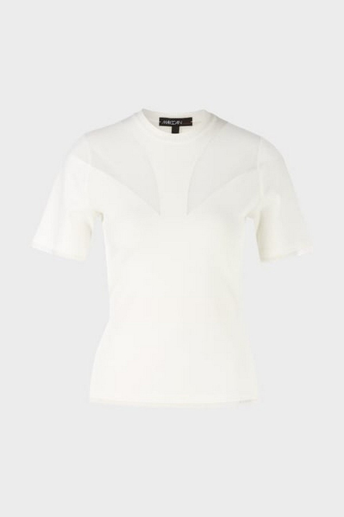 Shirt met organza inzet in de kleur off white van het merk Marc Cain Collections