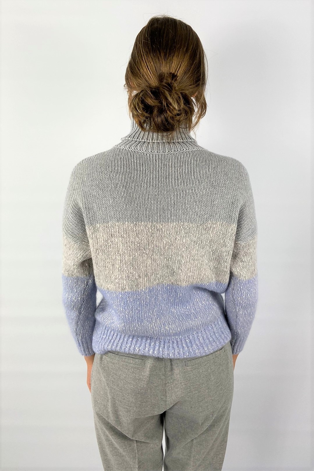Pull multicolor rolkraag A8082 - Anneclaire - uitverkocht