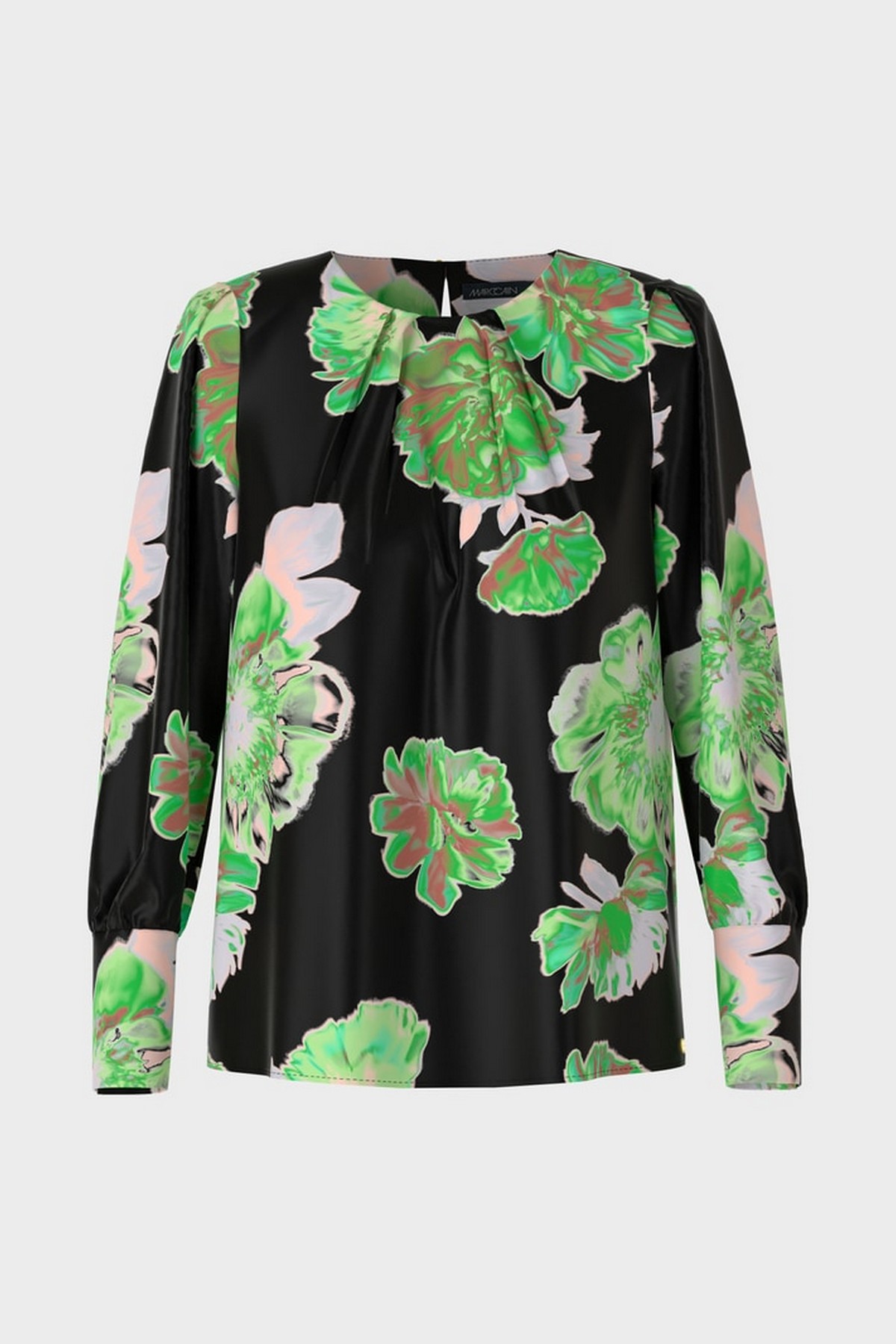 Shirtbloes bloemenprint in de kleur zwart groen van het merk Marc Cain Collections