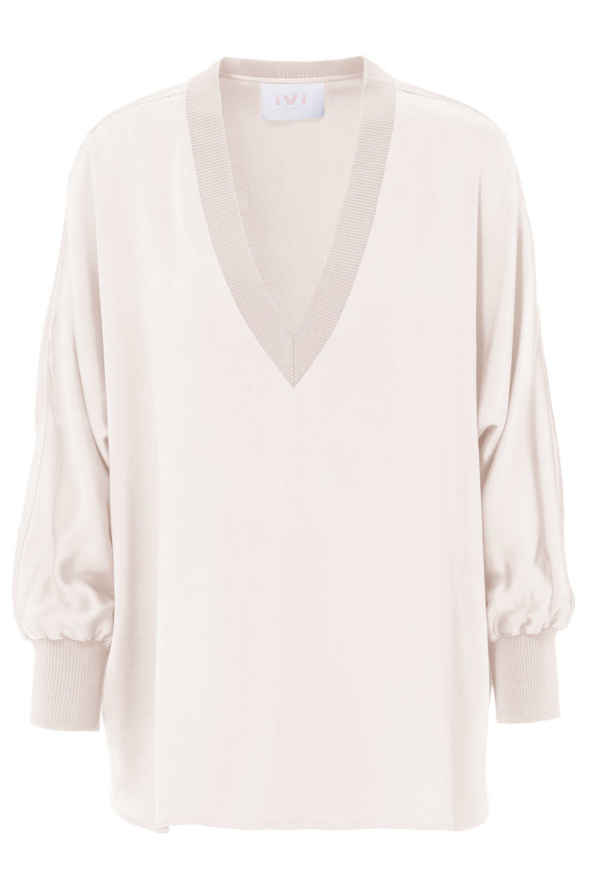 Shirtbloes solid silk in de kleur off white van het merk Ivi Collection
