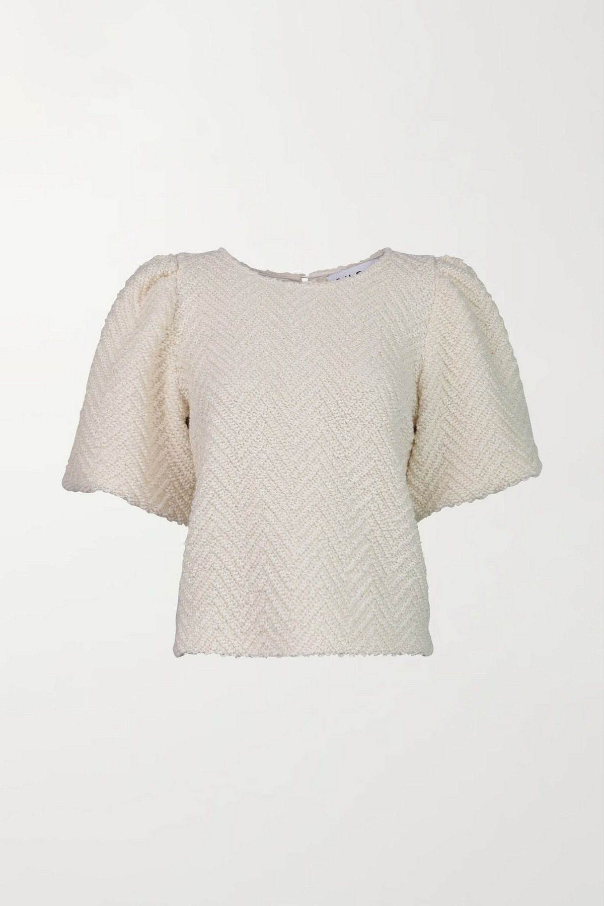 Justeve - Elizabeth blouse - Top gebreid V motief cream - uitverkocht